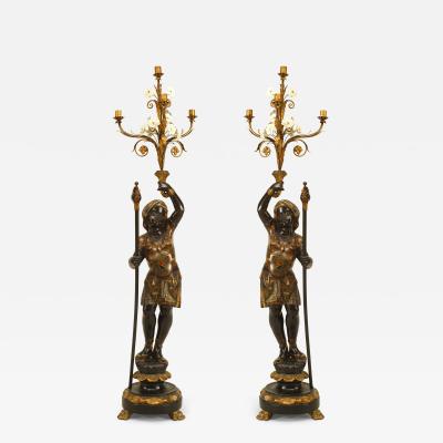 Pair of Italian Venetian Polychromed Figures
