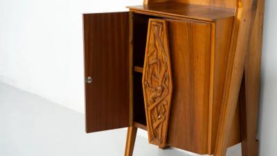 Pair of Italian Wall Units Walnut 1970s