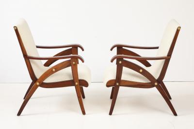 Pair of Italian Walnut Armchairs circa 1940