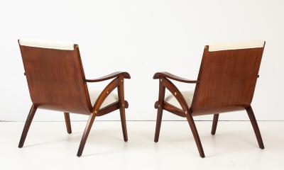 Pair of Italian Walnut Armchairs circa 1940