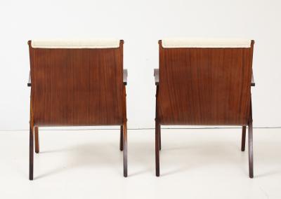 Pair of Italian Walnut Armchairs circa 1940