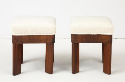 Pair of Italian Walnut Art Deco Stools circa 1930