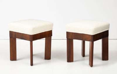 Pair of Italian Walnut Art Deco Stools circa 1930