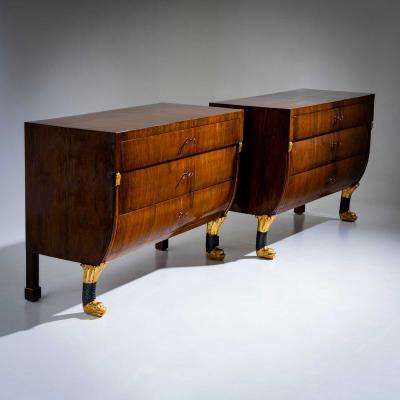 Pair of Italian Walnut Chests of Drawers Italy circa 1830