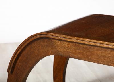 Pair of Italian Walnut Elliptical Shaped Benches