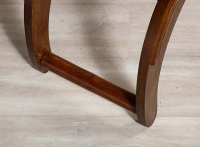 Pair of Italian Walnut Elliptical Shaped Benches