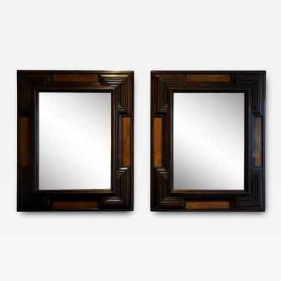 Pair of Italian Walnut Mirrors