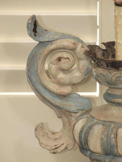 Pair of Italian Wood Carved Lamps