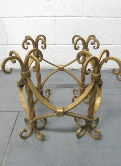 Pair of Italian Wrought Iron Gilt Tables