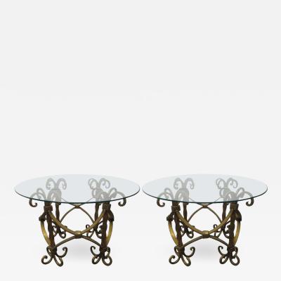 Pair of Italian Wrought Iron Gilt Tables