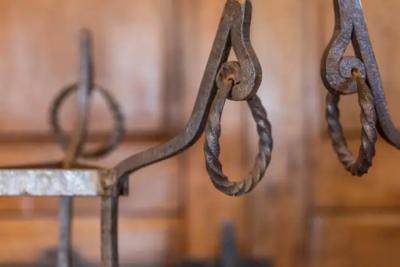 Pair of Italian Wrought Iron Plant Stands with Scrolling Motifs circa 1900