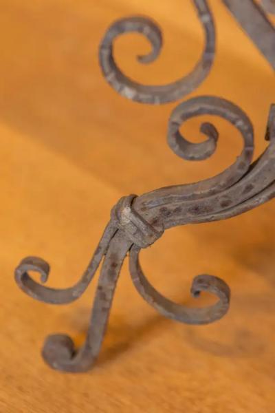 Pair of Italian Wrought Iron Plant Stands with Scrolling Motifs circa 1900