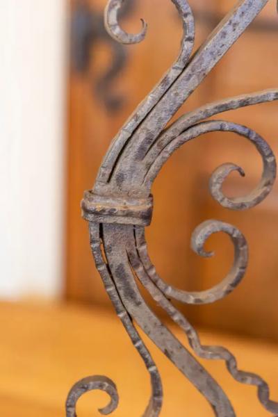 Pair of Italian Wrought Iron Plant Stands with Scrolling Motifs circa 1900