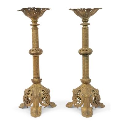 Pair of Italian renaissance Bronze Altar Candlesticks