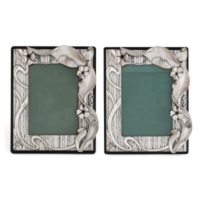 Pair of Italian silver picture frames in the Art Nouveau style