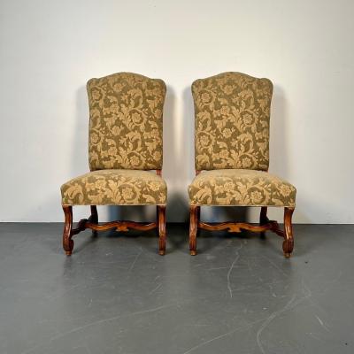 Pair of Jacobean Throne Chairs King and Queen Fine Fabric