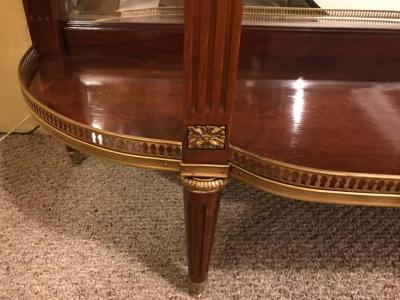 Pair of Jansen Style Marble Top Bronze Mounted Consoles