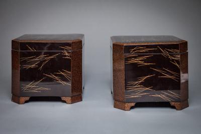 Pair of Japanese Black Lacquer Boxes
