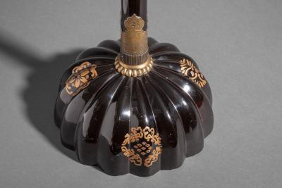 Pair of Japanese Black Lacquer Candlesticks