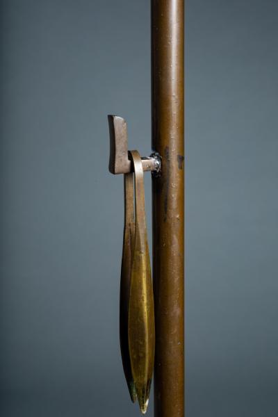 Pair of Japanese Bronze Tray Base Candlesticks
