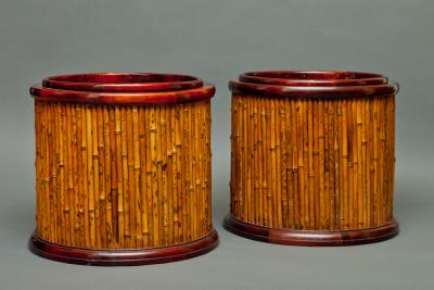 Pair of Japanese Round Hibachi