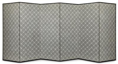 Pair of Japanese Six Panel Screens Chinese Mountain Village