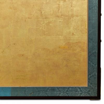 Pair of Japanese Six Panel Screens Chrysanthemums