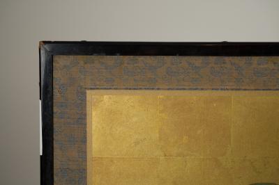 Pair of Japanese Six Panel Screens Four Seasons