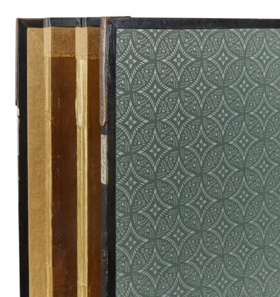 Pair of Japanese Six Panel Screens Garden Walkway 