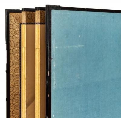 Pair of Japanese Six Panel Screens Mt Fuji and Countryside