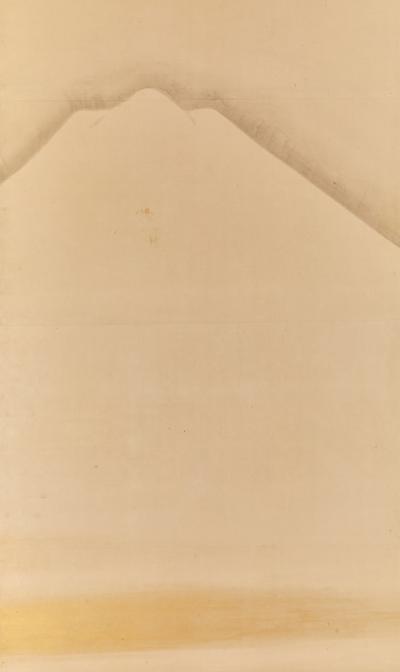 Pair of Japanese Six Panel Screens Mt Fuji and Countryside