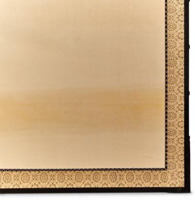 Pair of Japanese Six Panel Screens Mt Fuji and Countryside