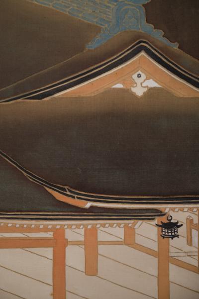 Pair of Japanese Two Panel Screens Itsukushima Shrine in Miyajima