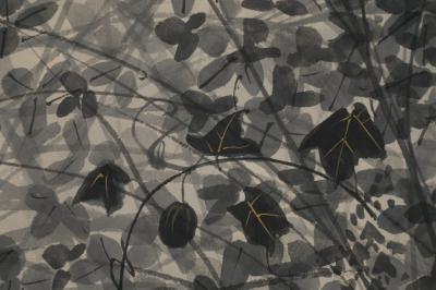 Pair of Japanese Two Panel Screens Moon Rising Through Autumn Grasses