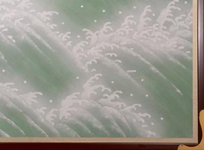 Pair of Japanese Two Panel Screens Rocky Coast