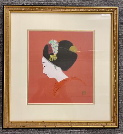Pair of Japanese Woodblocks Custom Frames Signed