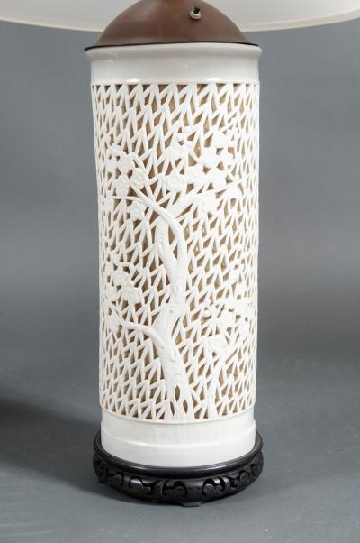 Pair of Japanese porcelain lamps