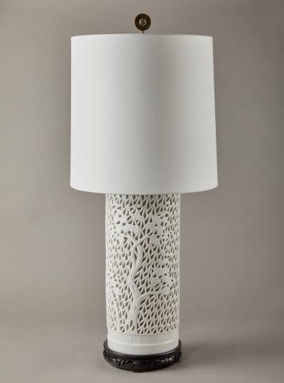 Pair of Japanese porcelain lamps