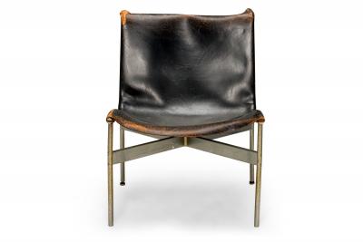 Pair of Katavolos Littell Kelley for Laverne Mid Century Chrome and Leather S