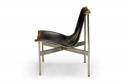 Pair of Katavolos Littell Kelley for Laverne Mid Century Chrome and Leather S