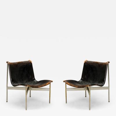 Pair of Katavolos Littell Kelley for Laverne Mid Century Chrome and Leather S