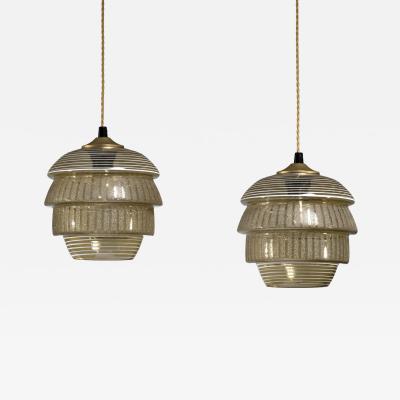 Pair of Kauklahti Glassworks pendant lamps