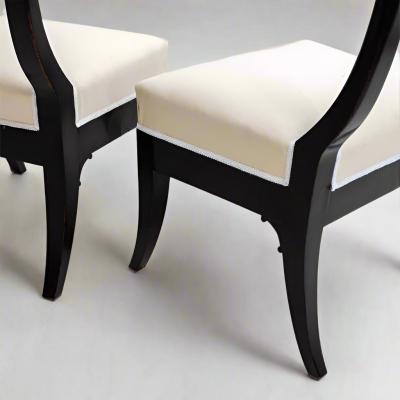 Pair of Klismos Ebonized Early 19th Century Side Chairs