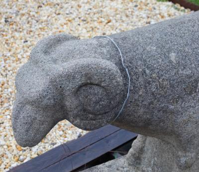 Pair of Korean Stone Rams
