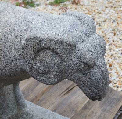 Pair of Korean Stone Rams