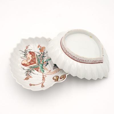 Pair of Kutani Leaf Dishes Japan 19th century
