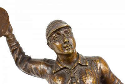 Pair of L Guillemin Bronze Sports Figures