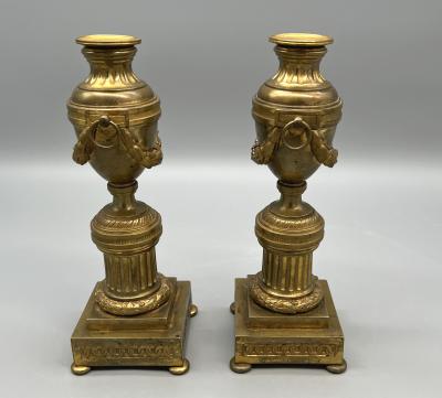 Pair of LXVI candlestick cassolettes France circa 1800