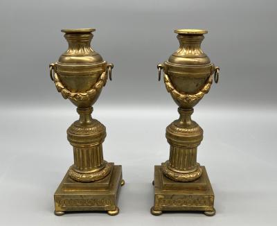 Pair of LXVI candlestick cassolettes France circa 1800