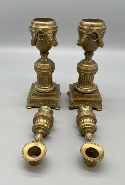 Pair of LXVI candlestick cassolettes France circa 1800